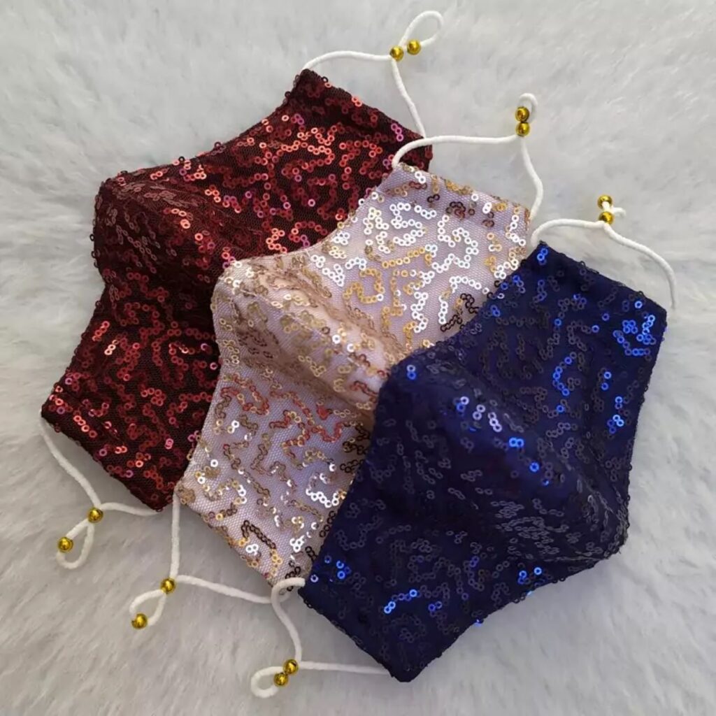Masque de soirée pour femme – Design élégant avec sequins en différentes couleurs
