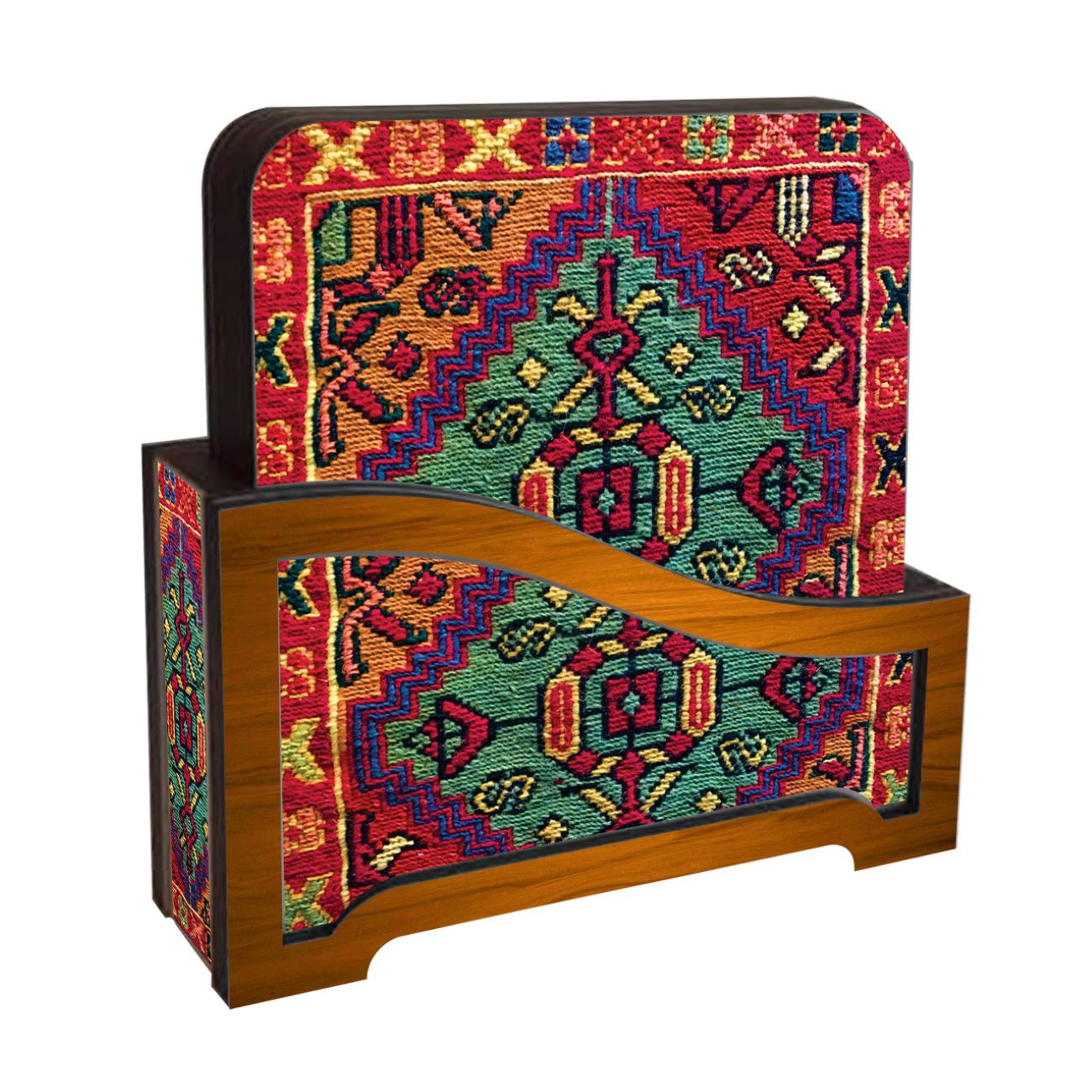 Sous-verres en bois avec design iranien authentique - Inspiré du tapis (6 pièces)