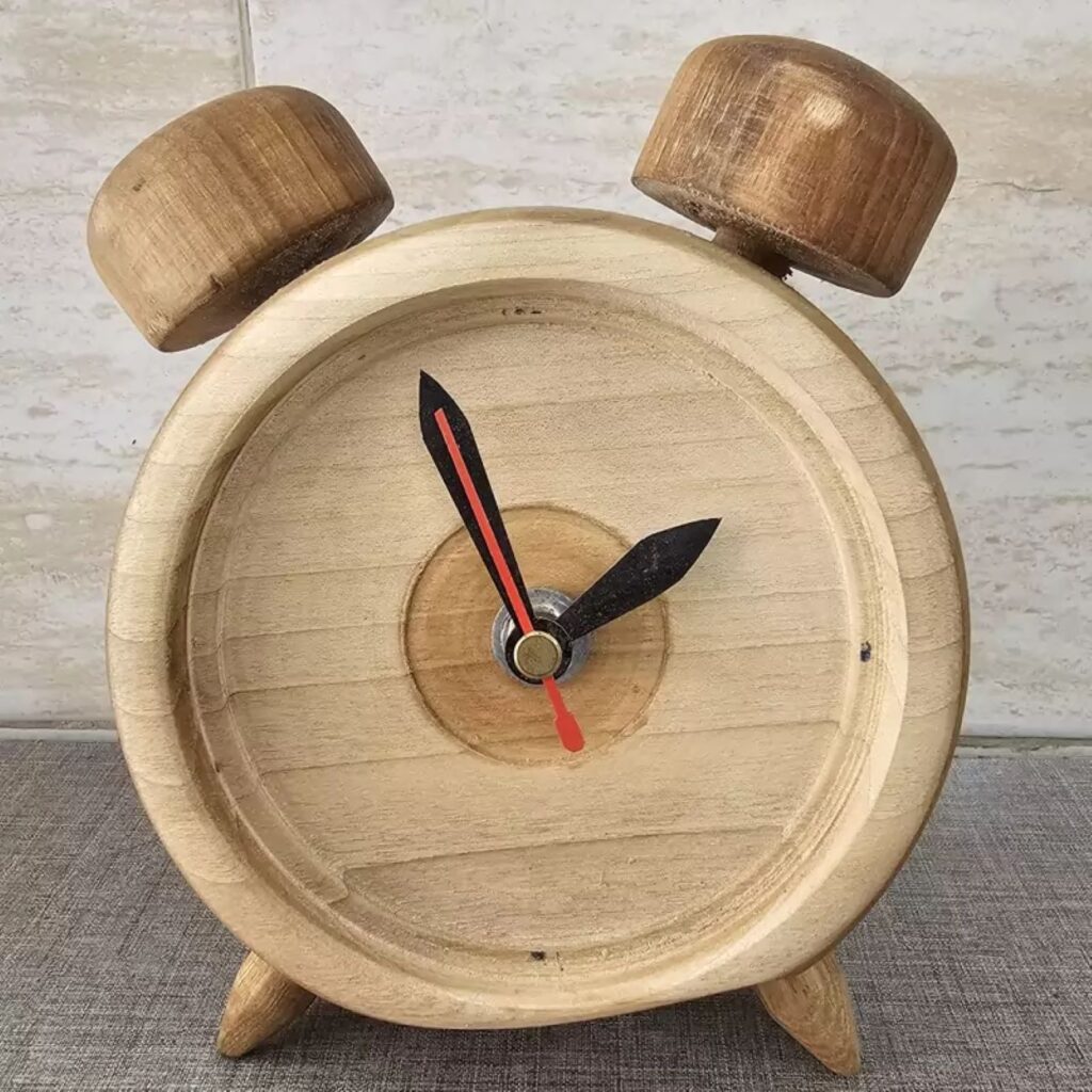 Horloge de Bureau en Bois - Style Minimaliste - Parfaitement Conçue pour un Bureau Chic