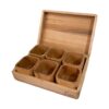 Étagère à épices en bois avec 6 boîtes - Rangement organisé pour votre cuisine