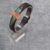 Ensemble bracelet et collier Faravahar en cuivre avec incrustations de turquoise