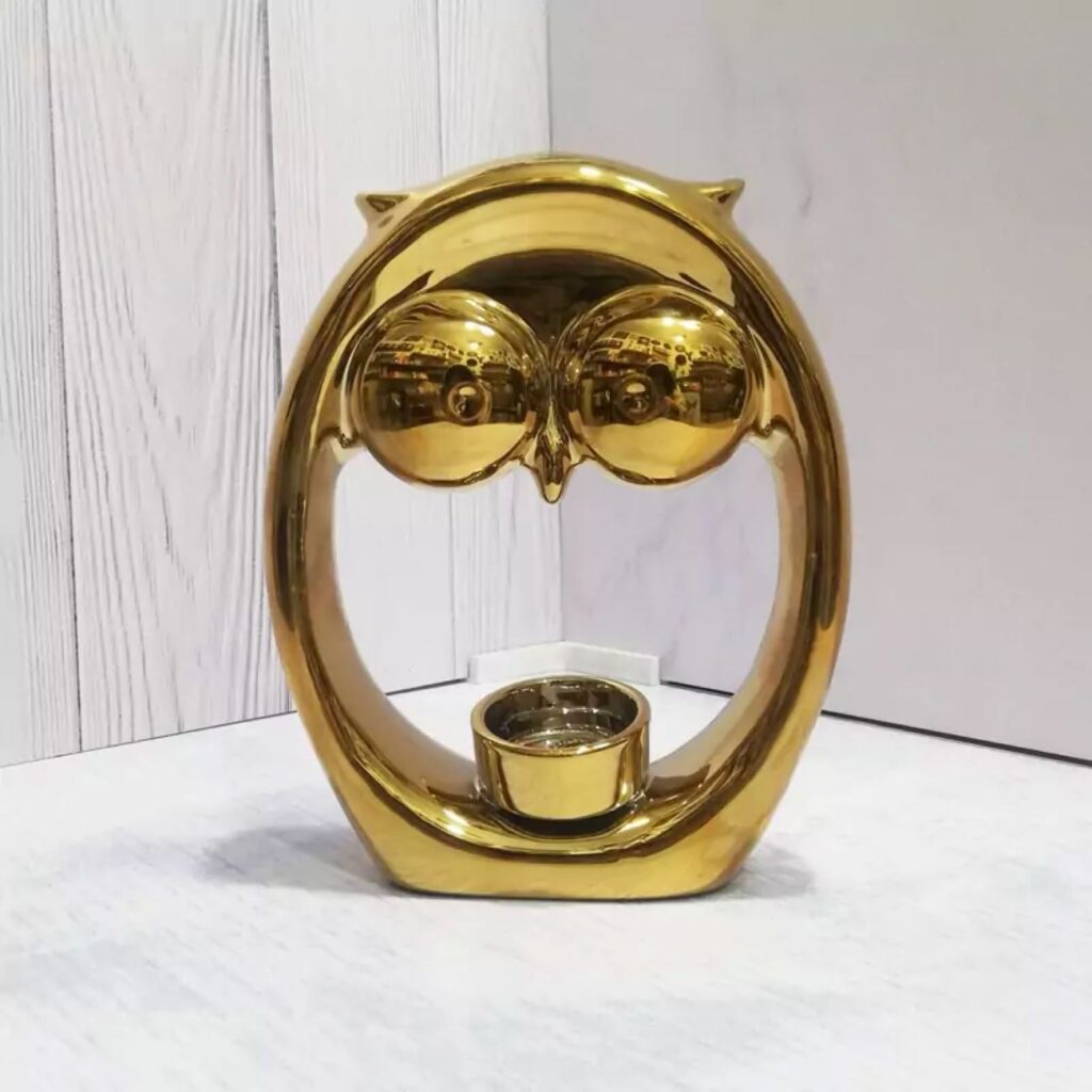 Porte-bougie en céramique – Design de hibou, un accent décoratif parfait pour toute pièce