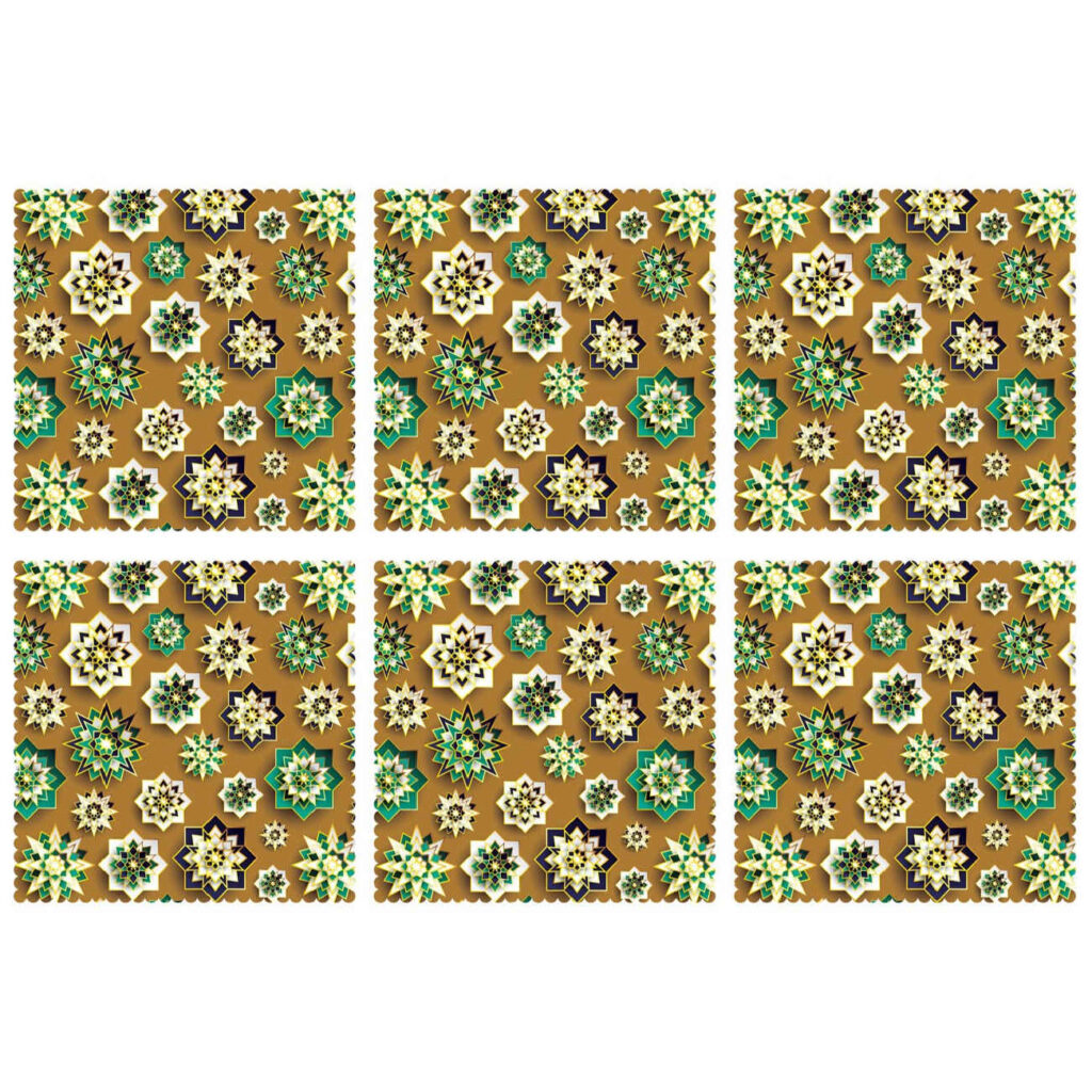 Set de table géométrique abstrait chic Vert (Set de 6)