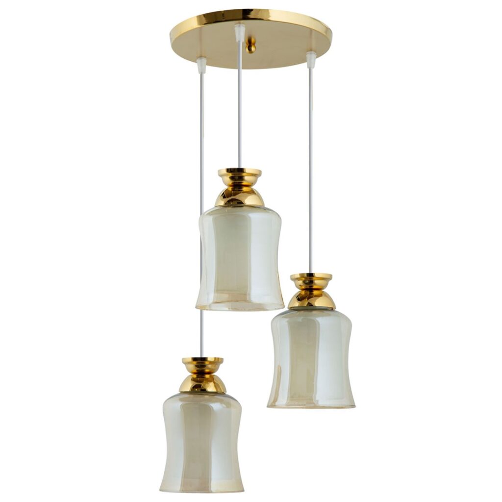 Suspension chic en grappe avec globes en verre clair de haute qualité