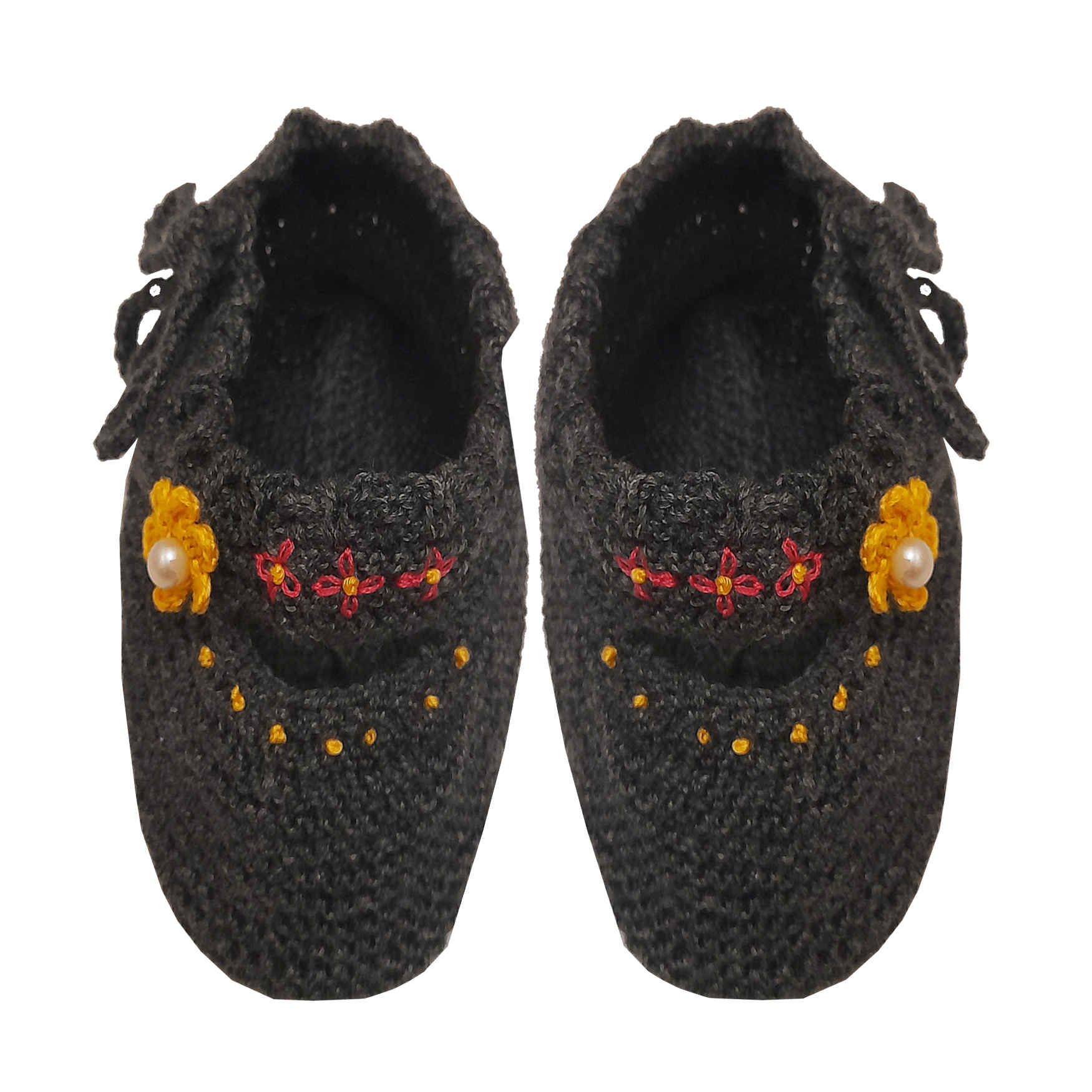 Chausson au crochet pour femmes - Tissage à la main, style traditionnel avec design floral