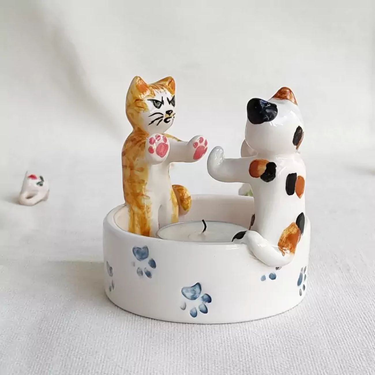 Porte-bougie décoratif en céramique pour une atmosphère cosy et accueillante