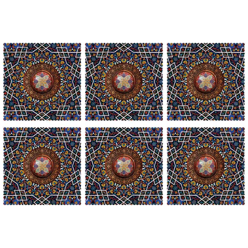 Set de table décoratif à motif floral géométrique – Un mélange de style & de tradition (Set de 6)