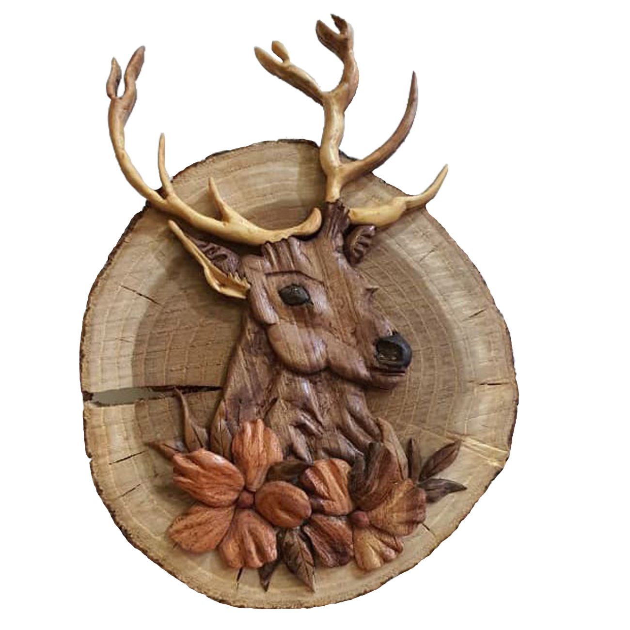 Art en Marqueterie Élégant Fait Main - Cerf, Une Pièce Intemporelle de la Beauté de la Nature