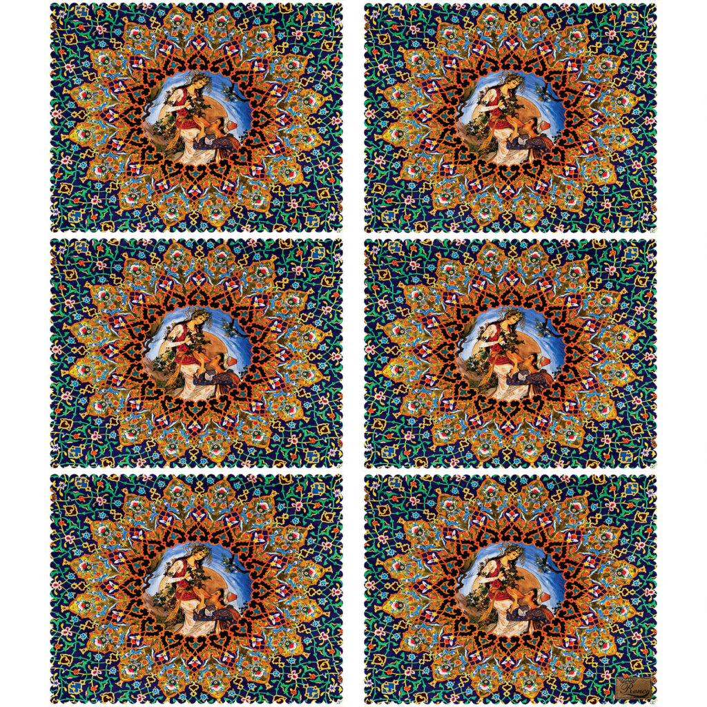 Set de table élégant au design persan – Inspiré de l'art miniature (Set de 6)