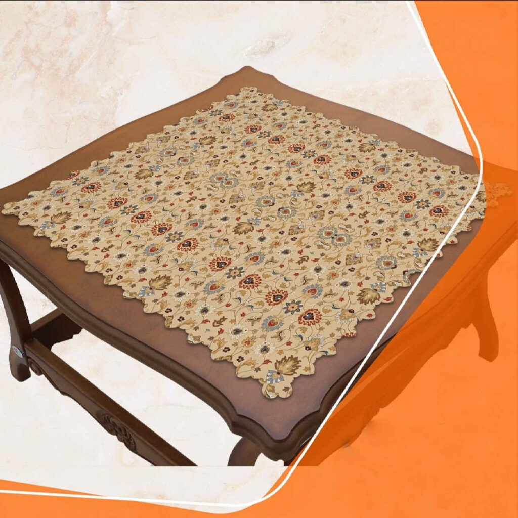 Nappe en velours élégante avec design floral géométrique