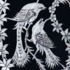 Panneau gravé de deux oiseaux avec design Boteh Jegheh