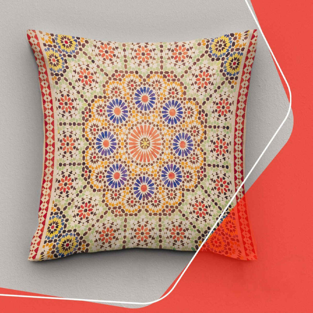 Exquise housse de coussin avec design géométrique persan – Une touche culturelle (Set de 2)