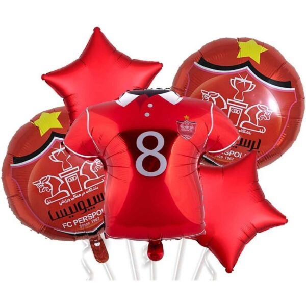 Mets de 5 ballons métallisés au motif de l’équipe de football de Persépolis
