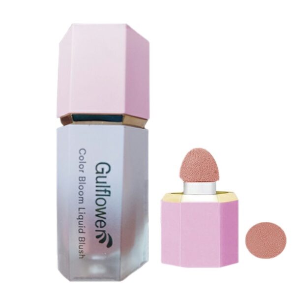 Blush Liquide Gulflower avec Éponge – Teinte Hydratante et Pigmentée pour les Joues Numéro 05 (Pack de 2)