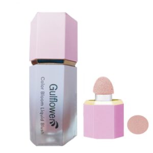 Blush Liquide Gulflower – Couleur Facile à Appliquer pour les Joues avec Applicateur en Éponge – Numéro 01 (Pack de 2)