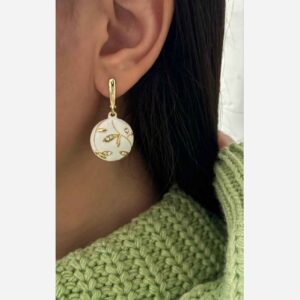 Boucles d’oreilles artisanales Minakari Blossom Drop – Élégantes et uniques