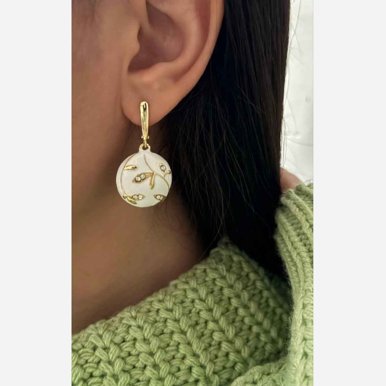 Boucles d'oreilles artisanales Minakari Blossom Drop – Élégantes et uniques