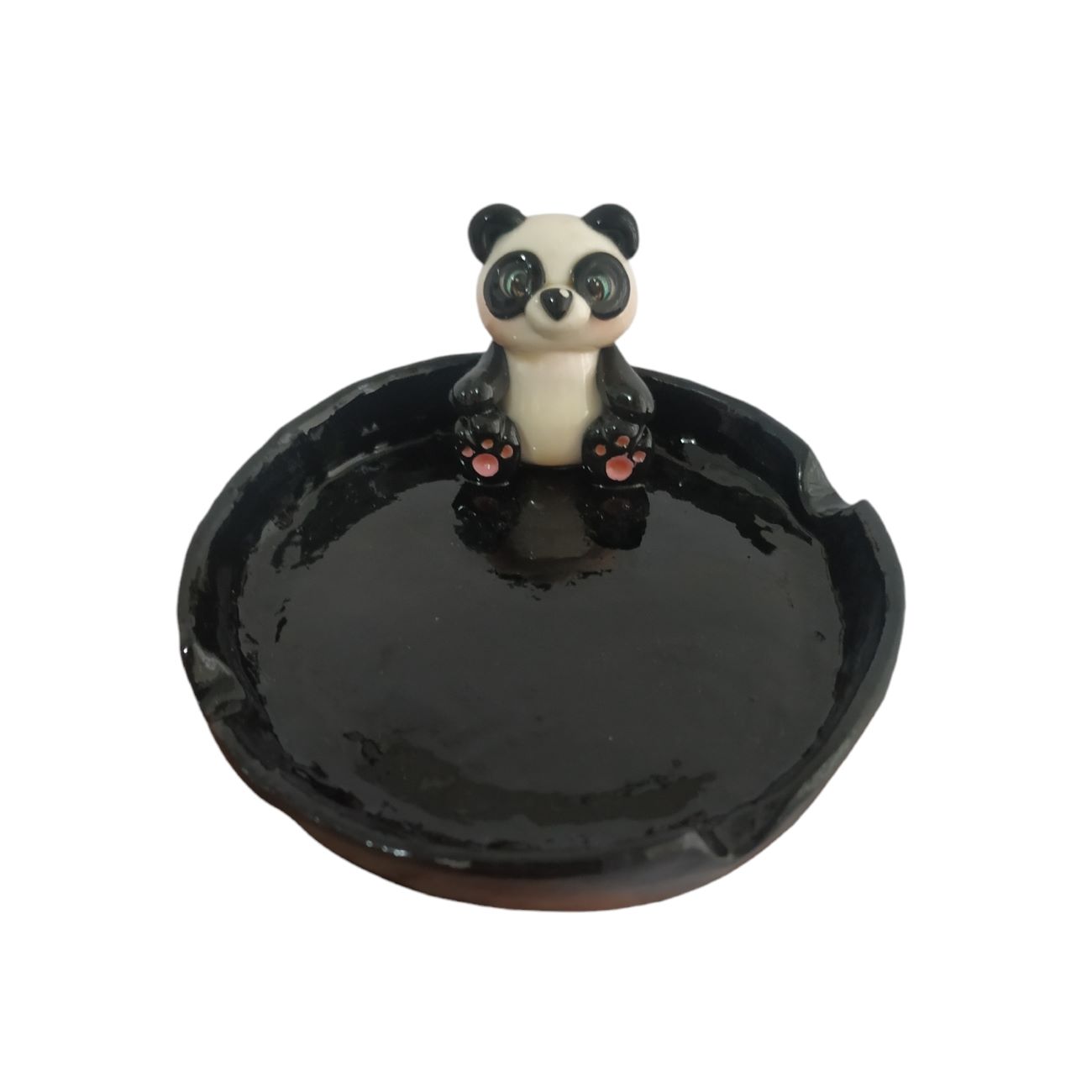 Cendrier en céramique fait main – Design panda, style unique et mignon