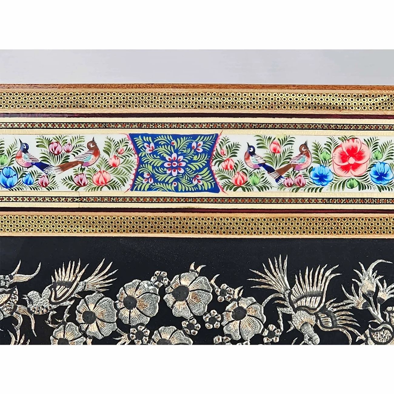 Cadre mural en laiton gravé fait main avec design Khatamkari