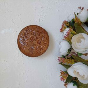 Handcrafted Walnut Jewelry Box with Elegant Bird and Flower Design