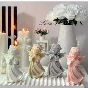 Bougie sculpture artisanale petit ange – Idée cadeau et décoration