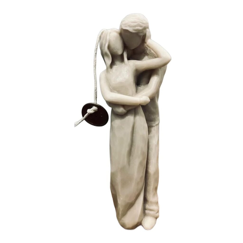 Bougie sculpture artisanale avec design de couple pour cadeau et décoration