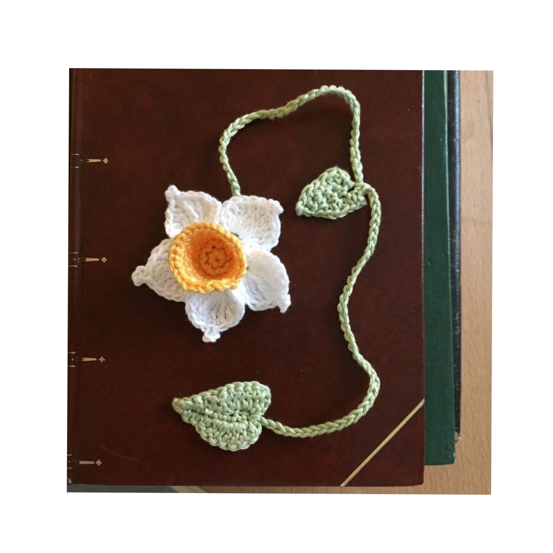 Marque-pages tricotés – Motif fleur – Idéal pour la lecture – Lot de 2