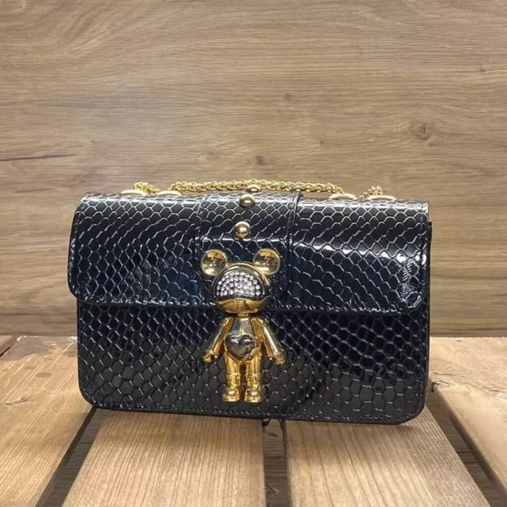 Sac à épaule en cuir avec chaîne – Chic et élégant