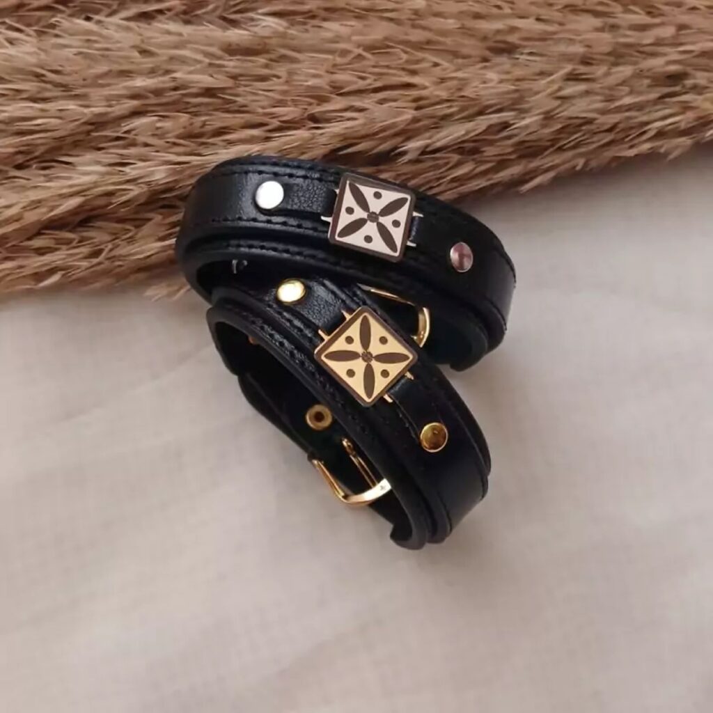 Bracelet en cuir pour hommes avec drapeau de Kaveh, couleur argent et or, acier inoxydable, résistant à la couleur