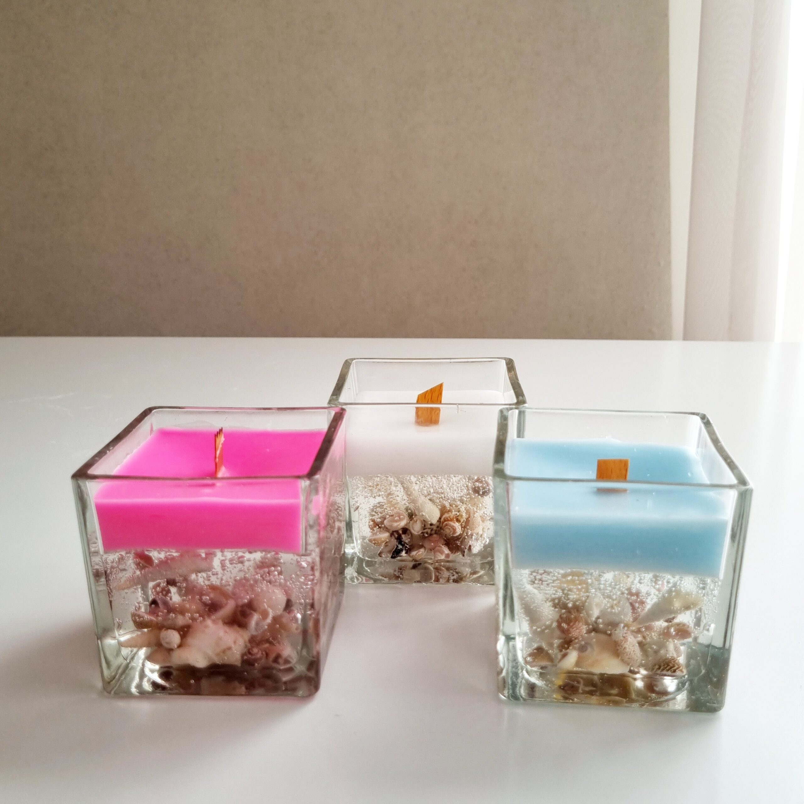 Bougie en Pot en Verre Gel Parafine Océan – Design Artisanale avec Élégance Océanique