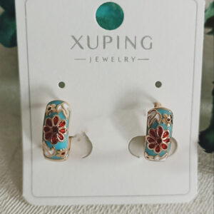 Boucles d’oreilles en acier Minakari élégantes Blossom Huggie – Féminines et chiques