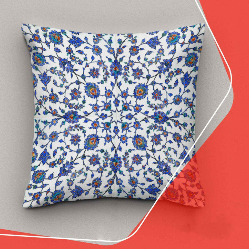 Housse de coussin inspirée de la Perse avec motif floral pour une décoration élégante (Set de 2)