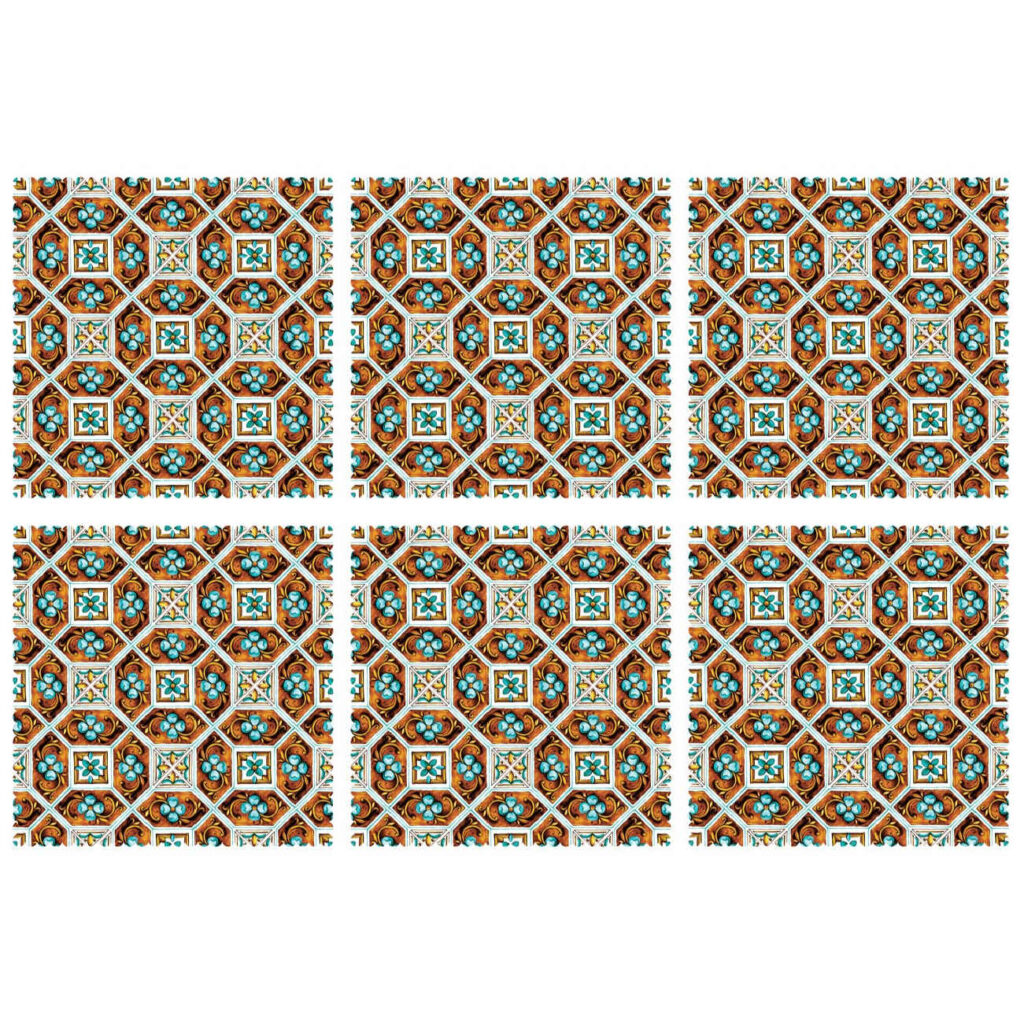 Set de table persan avec motif floral géométrique (Set de 6)