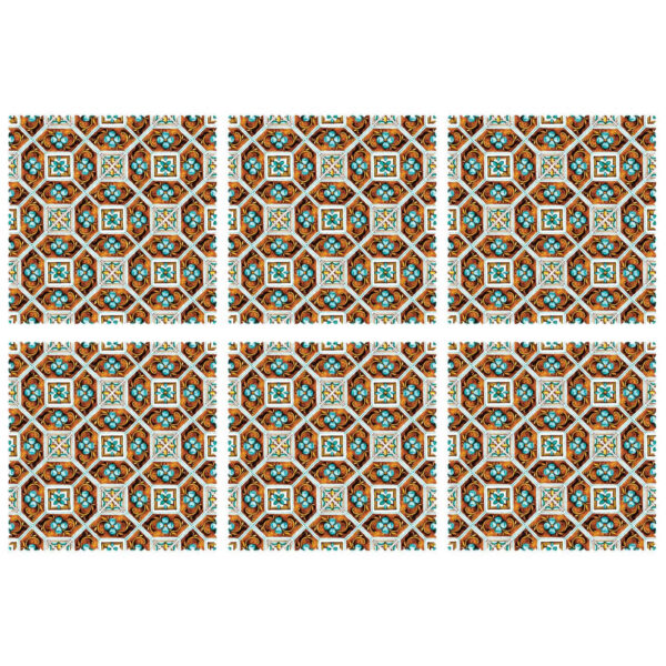Set de table persan avec motif floral géométrique (Set de 6)