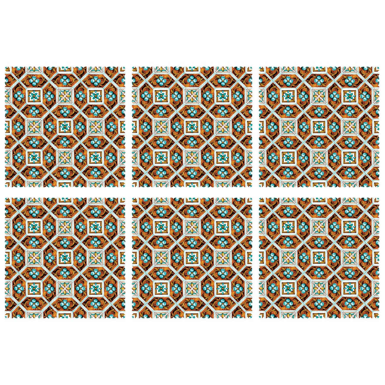 Set de table persan avec motif floral géométrique (Set de 6)