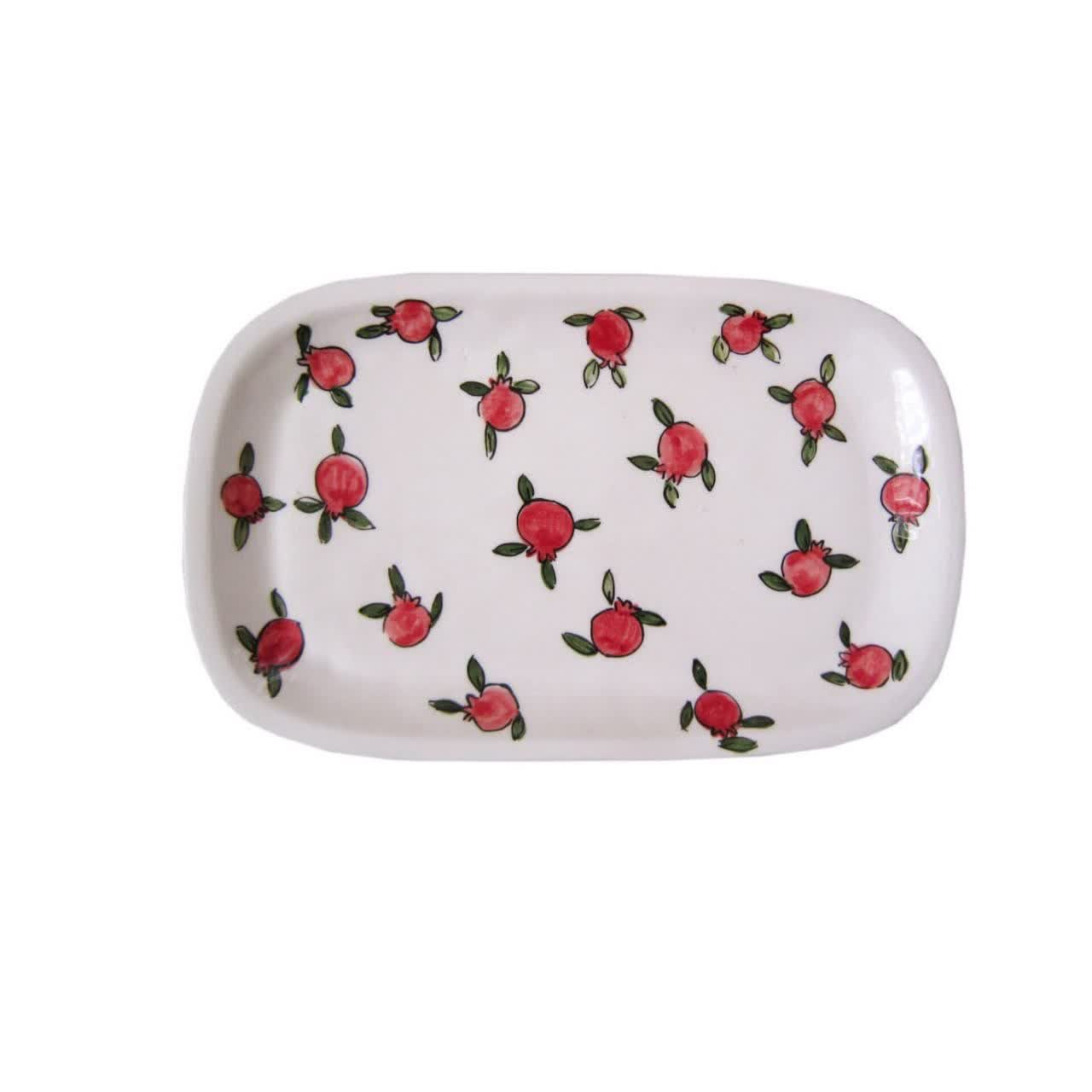 Ensemble de Thé à la Grenade Persan avec Tasse, Soucoupe et Bol à Sucre