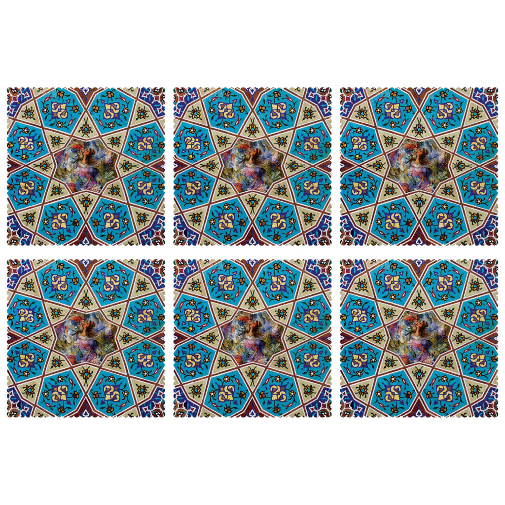 Set de table avec motif artistique d'inspiration persane Miniature (Set de 6)