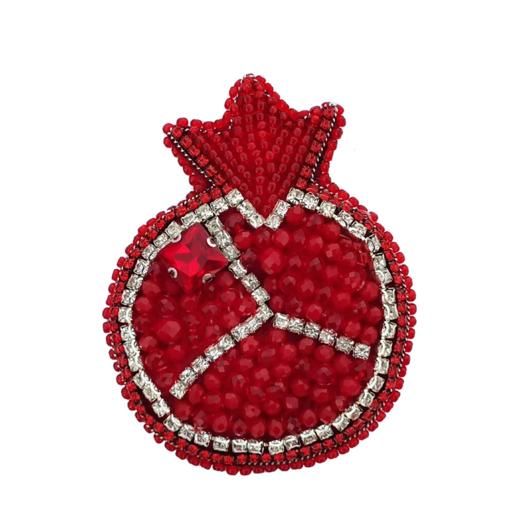 Épinglette Broche Grenade – Accessoire Perlé pour Femmes