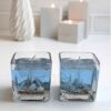 Bougie en Pot en Verre au Parfum de Brise-Mer – Ensemble de 2, Design Artisanale