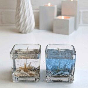 Bougie en Pot en Verre au Parfum de Brise-Mer – Ensemble de 2, Design Artisanale