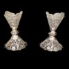 Set de bougeoirs en filigrane fabriqués en cuivre et plaqué argent