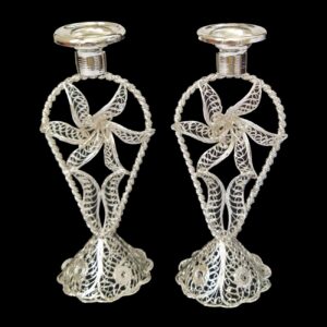 Set de bougeoirs en filigrane faits main – L’art d’un artisanat de qualité