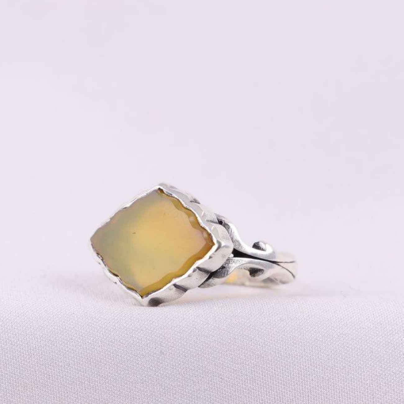 Bague en Agate avec bénédiction Sharaf al-Shams ancienne pour homme