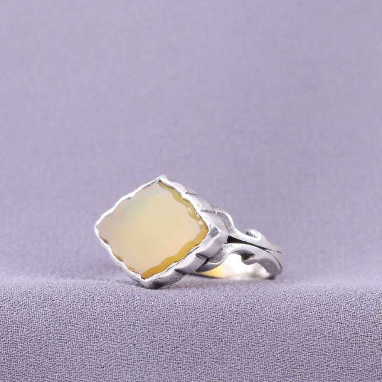 Bague en Agate avec bénédiction Sharaf al-Shams ancienne pour homme