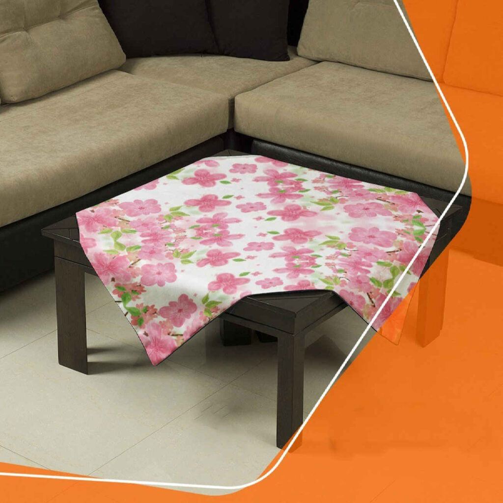 Douce et sophistiquée – Nappe en velours rose pour la décoration intérieure