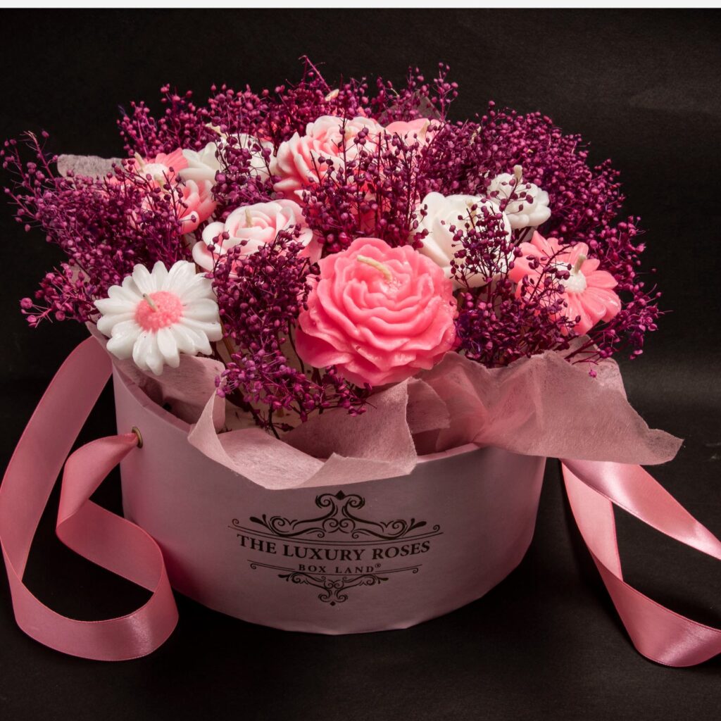 Bougies en cire de soja, ensemble décoratif "Fleur de beauté en pleine floraison"