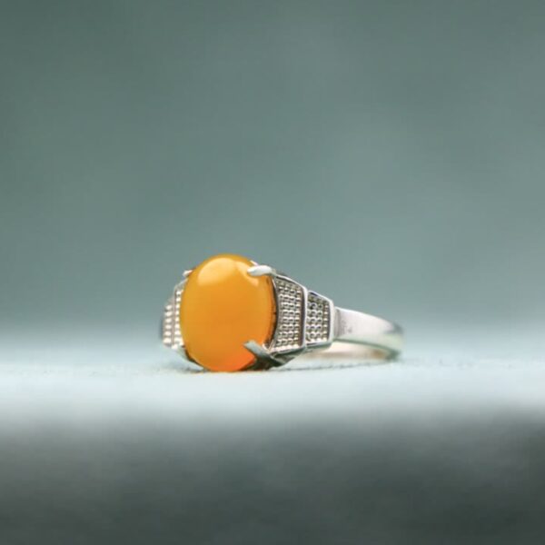Bague en argent agate Sharaf al-Shams à calligraphie persane – Design spirituel traditionnel