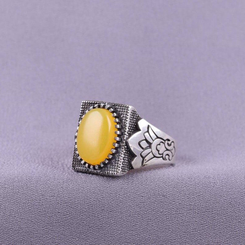 Grâce spirituelle – Bague en argent avec script Sharf al-Shams pour homme