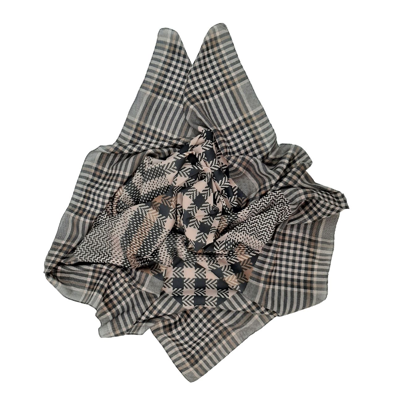 Sac à épaule avec chaîne et foulard à motifs assortis