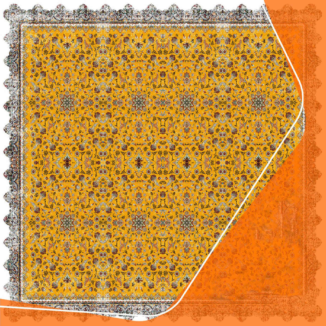 Beauté intemporelle – Nappe en velours avec motifs floraux et géométriques